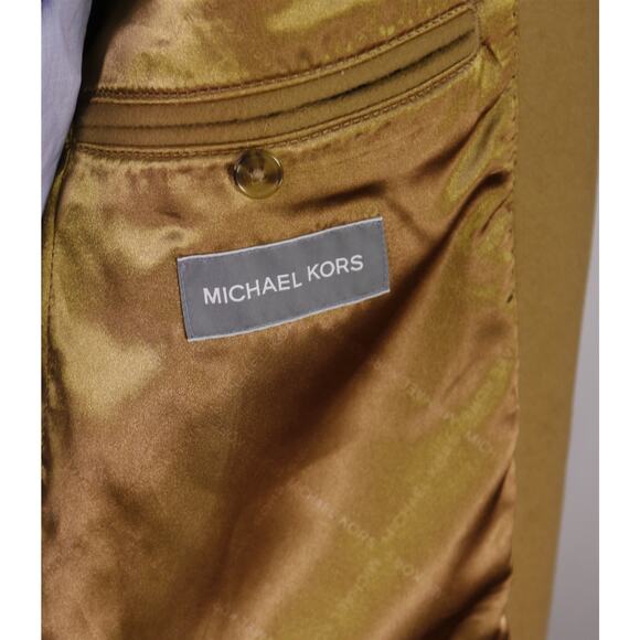 Michael Kors Camel Brown Wool Cashmere 3/4 Length Overcoat Coat 42L - Picture 8 of 9